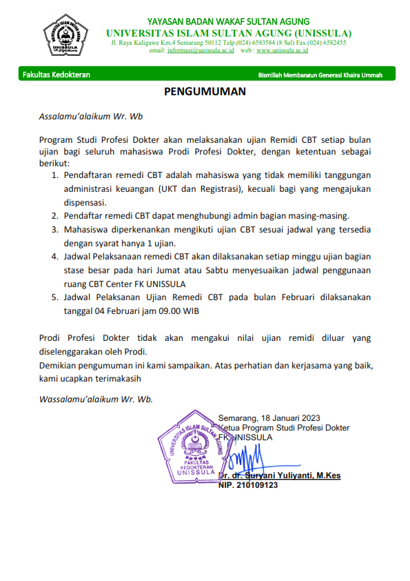 Pengumuman Remedi CBT